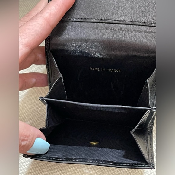 🎬COA⭐️CHANEL Patent Leather Mini CC Trifold Wallet w/BOX & 🛍️BAG⭐️💯Authentic - Picture 14 of 17